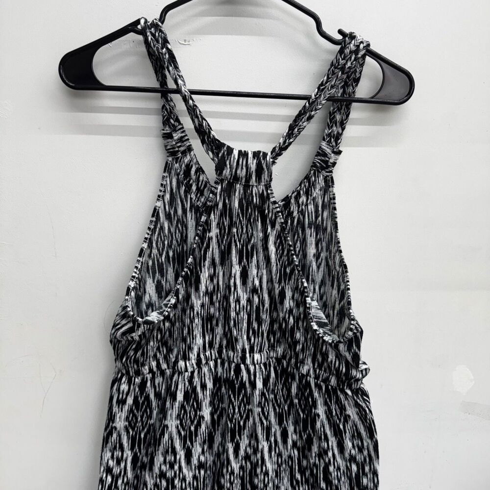 faded Glory Maxi Dress Sleeveless Ikat black white halter neckline cruise sz XXL - Picture 5 of 8